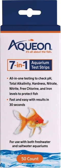 Aqueon 7-in-1 Aquarium Test Strips, 50 Count