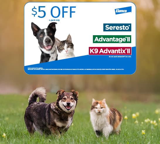 $5 off Seresto, Advantage 2 and K9 Advantix 2