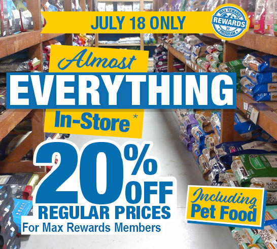 Almost everything in store 20% off July 18 only