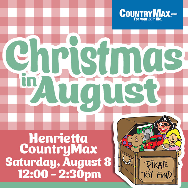Christmas in August Henrietta CountryMax Saturday August 8 12-2:30pm