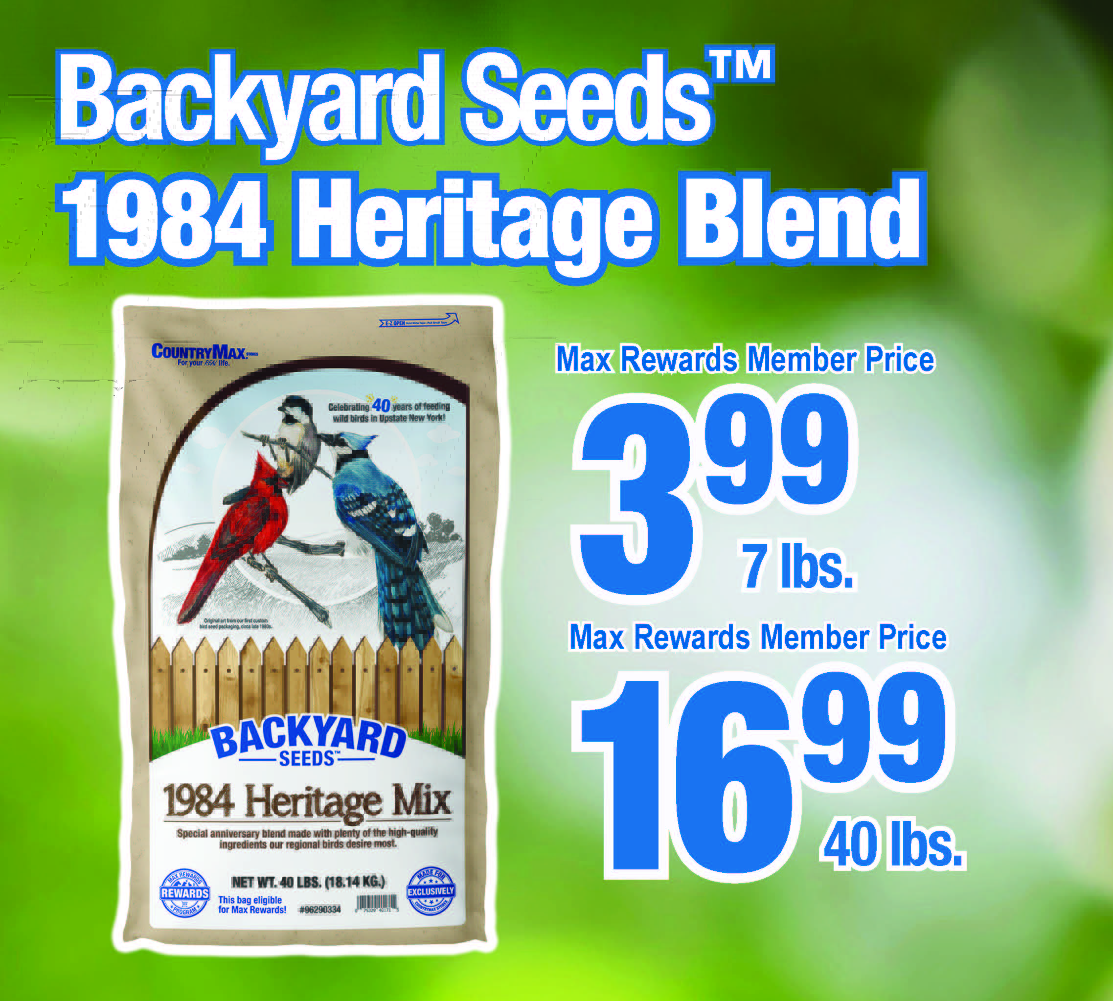 Max Rewards pricing 3.99 for 7lbs 16.99 for 40lbs.