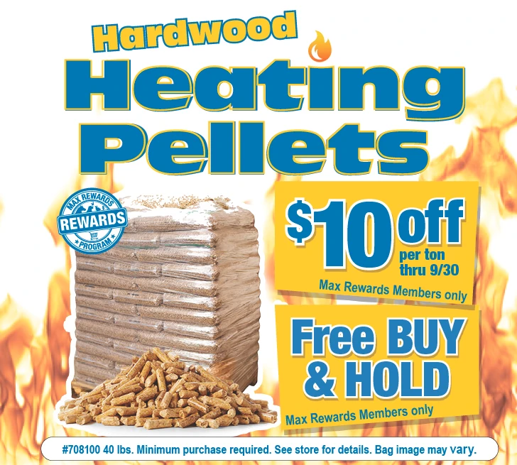 Hard Wood Heating Pellets $10 off per ton
