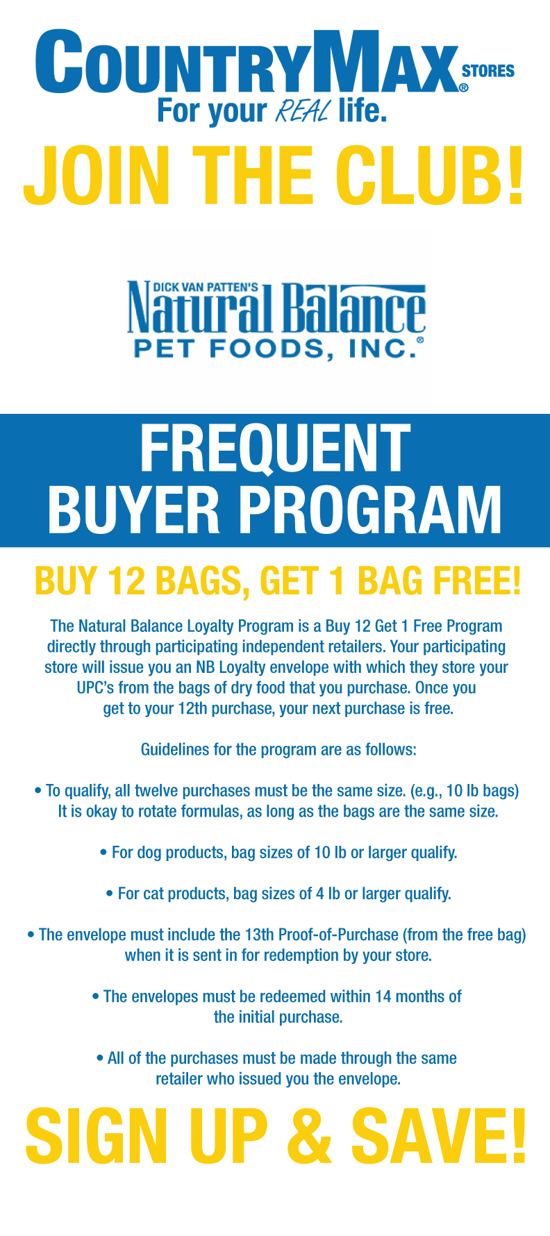 Natural Balance Frequent Buyer program