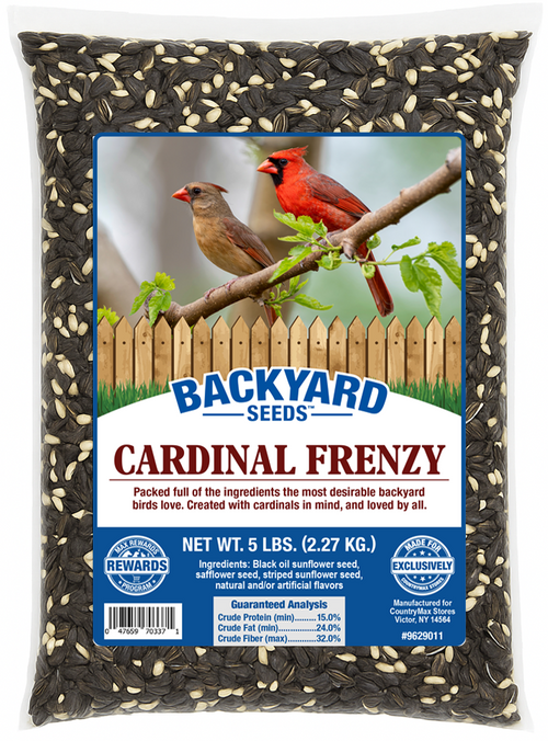 Cardinal Bird Seed - Backyard Seeds Mix with Black Oil, Safflower