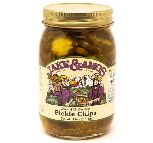 Jake and Amos Bread and Butter Pickle Chips 17 Ounces - CountryMax