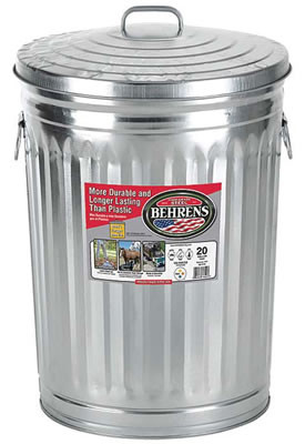 Galvanized Steel Utility Trash Can with Lid, 20 Gal. - CountryMax