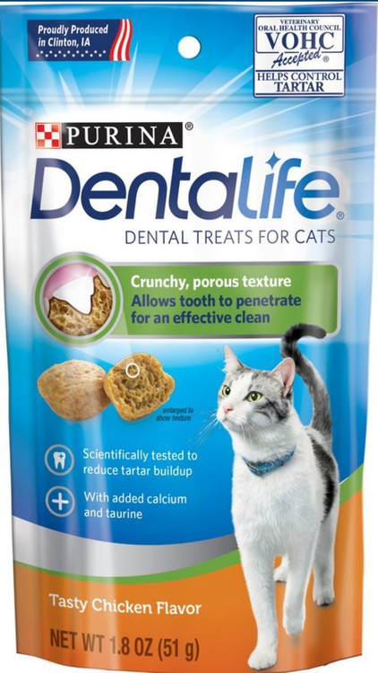 Purina DentaLife Tasty Chicken Flavor Dental Cat Treats Bag