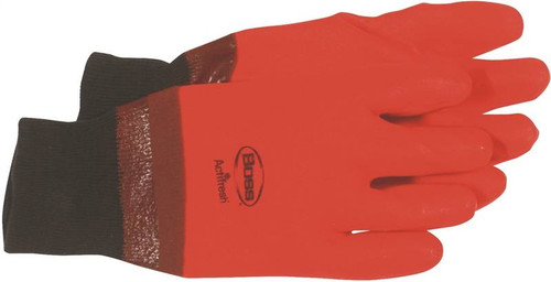Boss Foam Lining Protective Gloves, Large, Fluorescent Orange