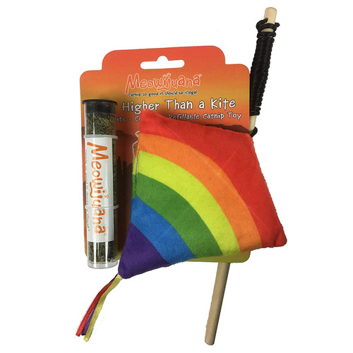 Meowijuana Get Higher Than A Kite Refillable Wand Cat Toy - CountryMax