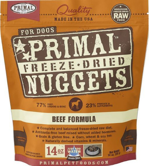 Primal Grain Free Freeze-Dried Beef Nuggets Dog Food, 14 Oz