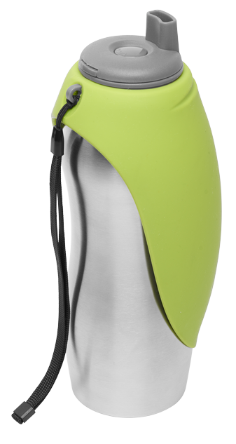 Messy Mutts Stainless Steel Travel Dog Bottle With Silicone Flip