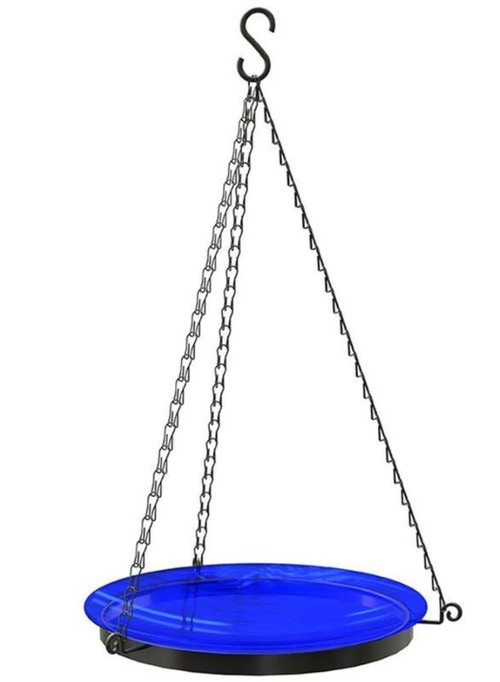 Panacea Products Glass Bird Bath W/Chains, 10", Assorted