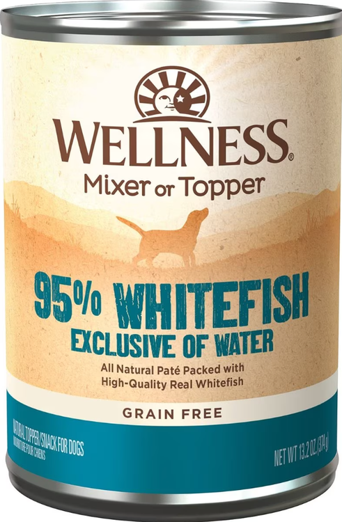 Wellness 95% Whitefish Grain-Free Canned Dog Food, 12.5oz.