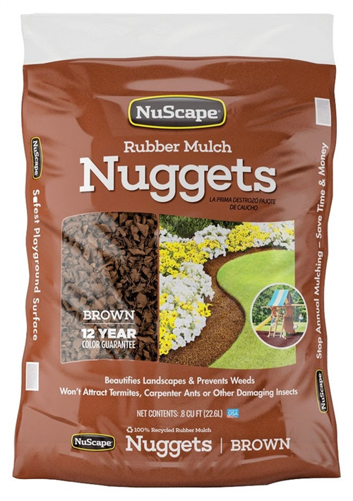 NuScape Rubber Mulch Nuggets, Earthtone, .8 CuFt. Bag