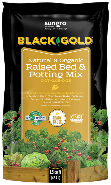 Sun Gro Black Gold Natural & Organic Raised Bed & Potting Mix, 1.5 Cu ...