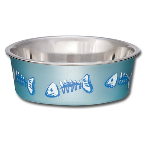 Bella Bowl Fish Skeleton Ocean Blue, XS - CountryMax