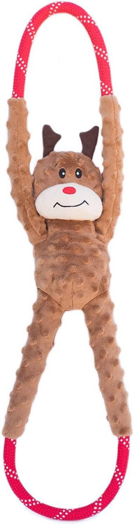 ZippyPaws Holiday Christmas RopeTugz Reindeer Dog Toy
