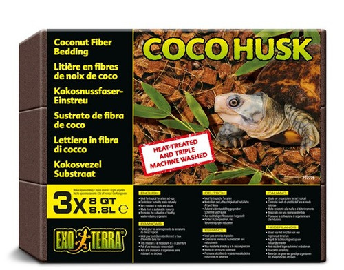 Exo Terra Coco Husk Compressed 8 QT Brick, 3 Pack
