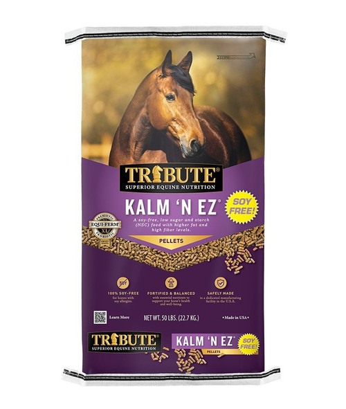 Kalmbach Tribute SoyFree Kalm 'N EZ Pelleted Horse Feed, 50lbs