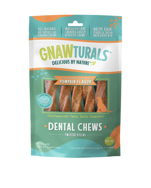Gnawturals Twisted Dental Chews Pumpkin Flavor