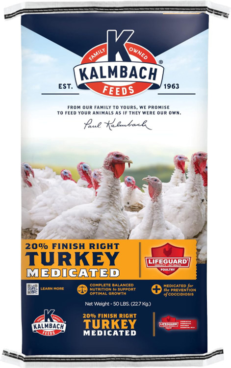 Kalmbach 20% Finish Right Medicated Turkey Pellet 50lbs