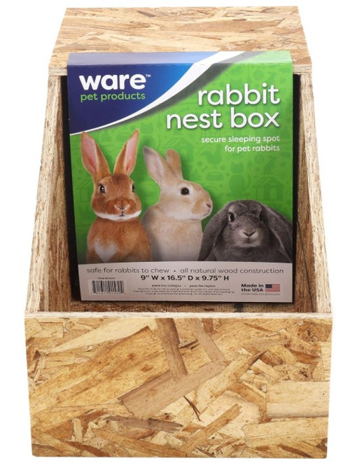 Wood Nesting Box for Rabbits, Small, 16.5