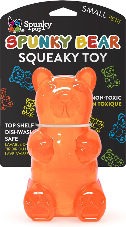 SpunkyPup Spunky Bear Squeaky Toy, Assorted Colors