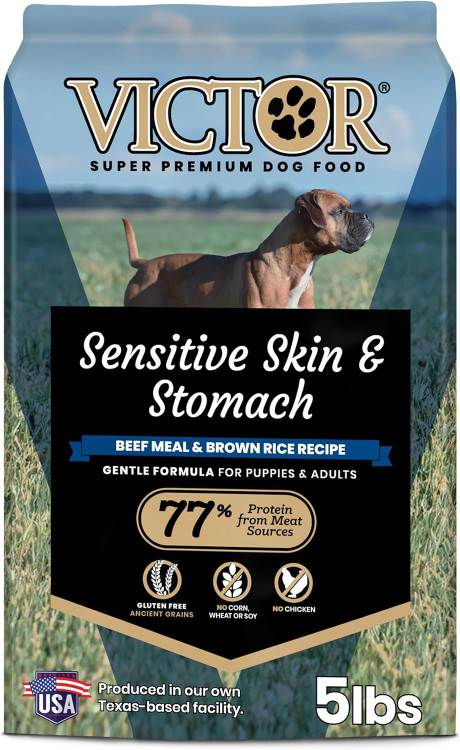 Victor Beef Meal & Brown Rice Recipe Sensitive Skin & Stomach Dry Dog Food, 5 lb