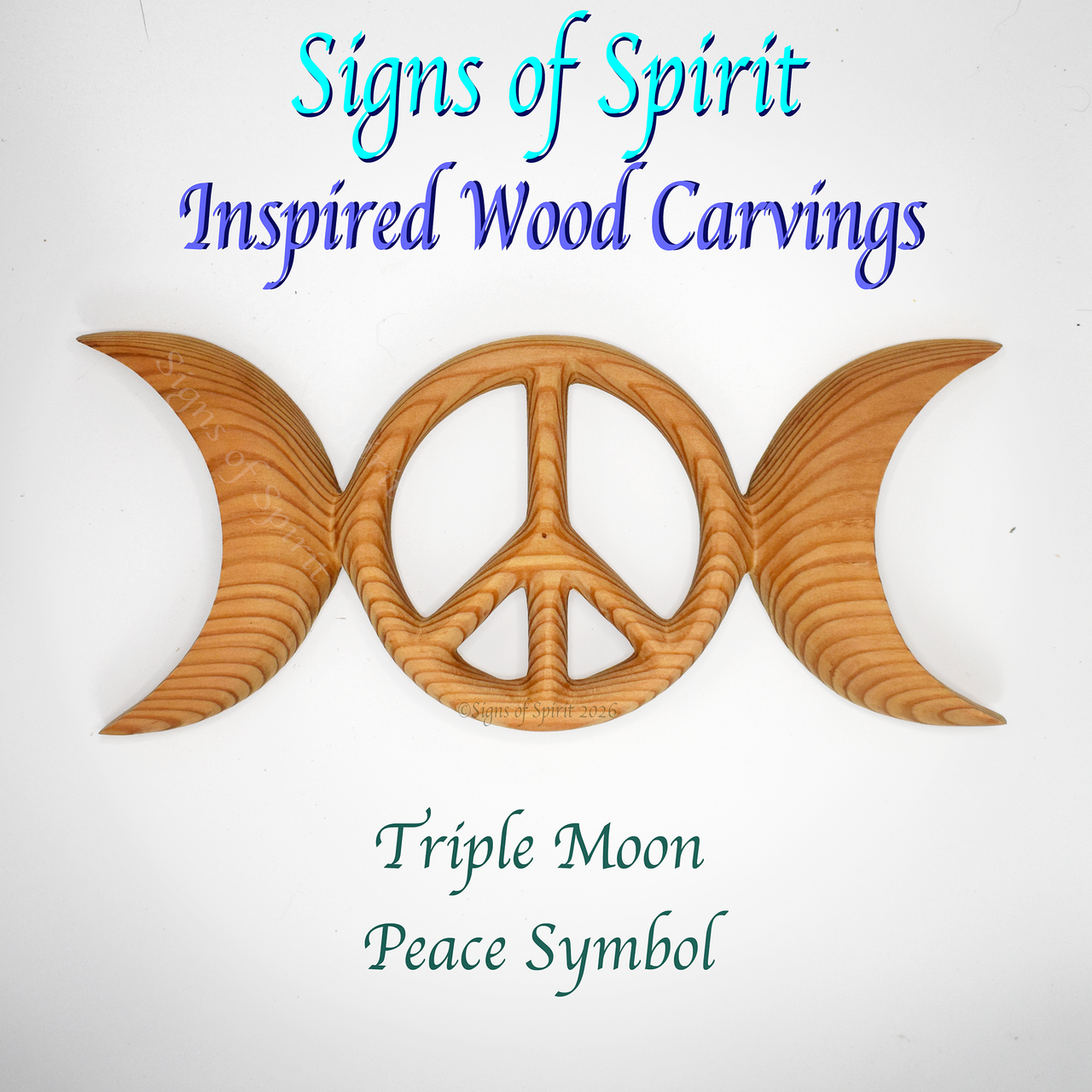 Triple Moon Peace Symbol-Celtic Goddess-Wiccan Pagan Peace Sign