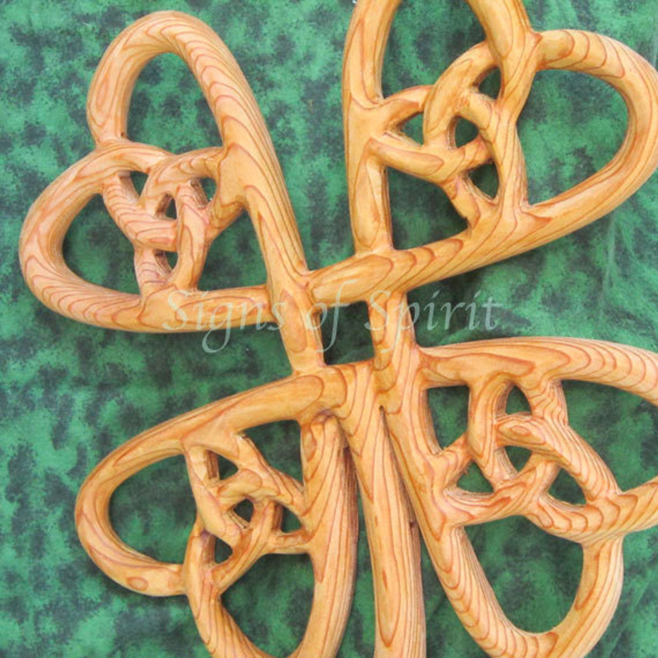 Cloverleaf Celtic Cross-Wood Carved Budded Cross, Apostles Cross