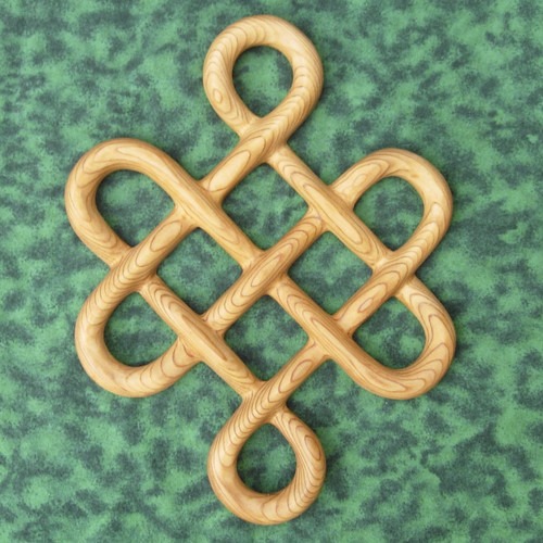 Knot of Longevity Carved Celtic Symbol of Long Life Traditional Celtic Knotwork Wood Carving Irish Scottish Home Decor Birthday gift
