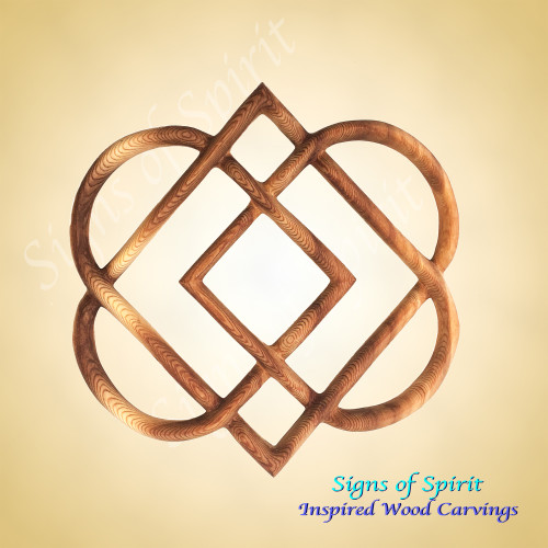 Celtic Knot of Four Hearts - Geometric Design. Inspired Wood Carving  by Signs of Spirit