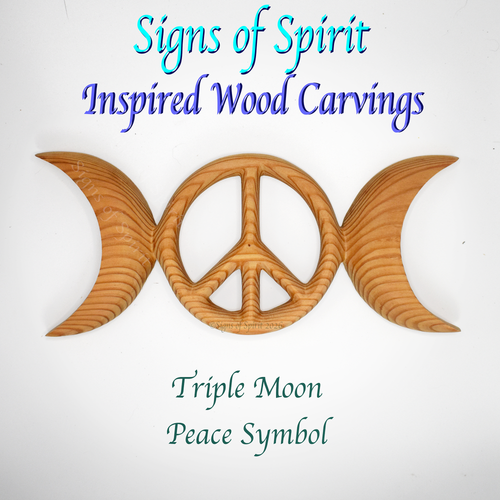 Triple Moon Peace Symbol-Celtic Goddess-Wiccan Pagan Peace Sign