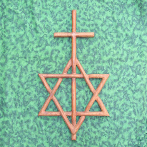 Messianic Star and Cross-Jewish-Christian Families-Star of David Christian Cross