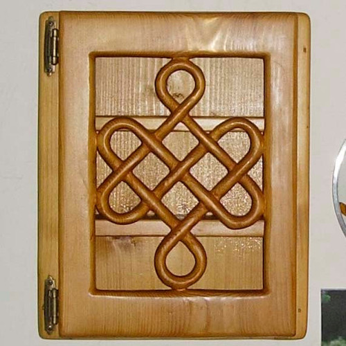 Knot of Longevity - Long Life - Traditional Celtic Knotwork Wood Cabinet