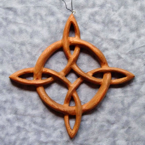 Miniature Compass Rose-Celtic Knot of Journey and Return-Sailors Knot Wood Carving
