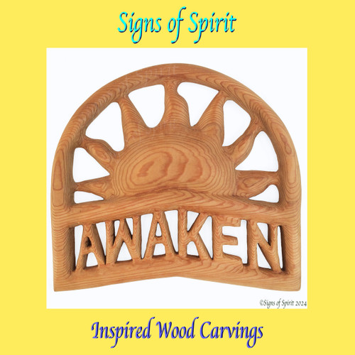 Awaken Sunrise Inspired Wood Carving by Signs of Spirit.