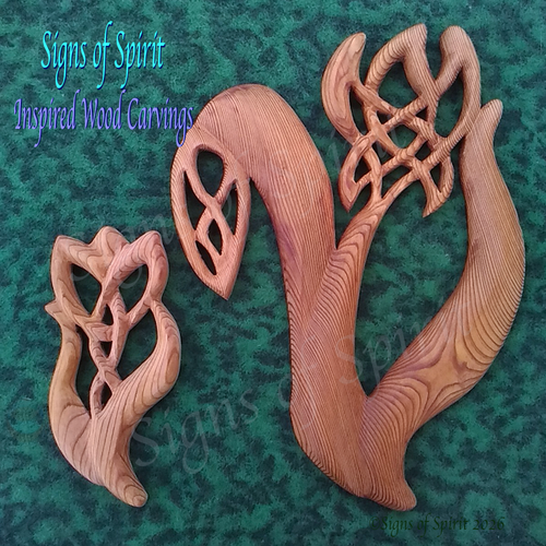 Celtic Flower, Miniature and Full By Signs of Spirit ~ Inspired Wood Carvings