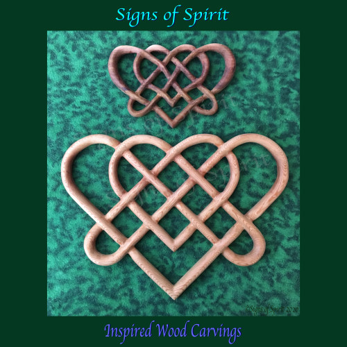 Celtic Knot of Four Hearts-family Love Knot Wood Carving 