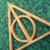 Details of carving on the Deathly Hallows Wood Carving- Cloak of Invisibility- Resurrection Stone and Elder Wand, Harry Potter wood wall art carved by Signs of Spirit