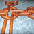 This picture shows the carved weaving of the Cross of Daniel.