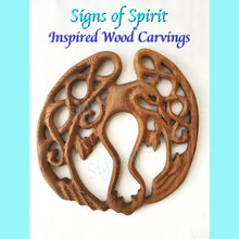 Celtic Raven Knot Wood Carving by Signs of Spirit