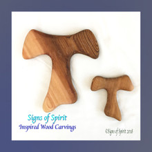 Tau Cross wood carving by Signs of Spirit