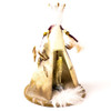 9" Native American Teepee with Wolf Figurine
