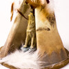 9" Native American Teepee with Wolf Figurine