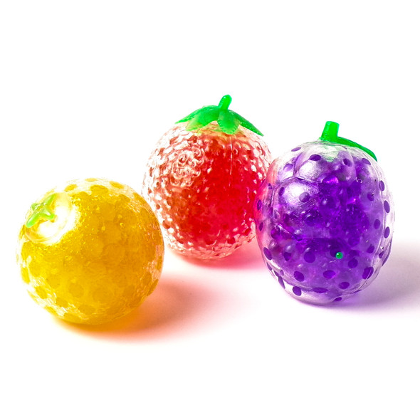 Fruit Shaped Squish Balls - Display of 12