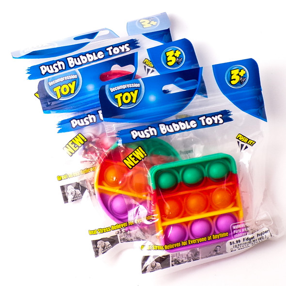 Push Bubble Fidget Popper - Assorted 3ct