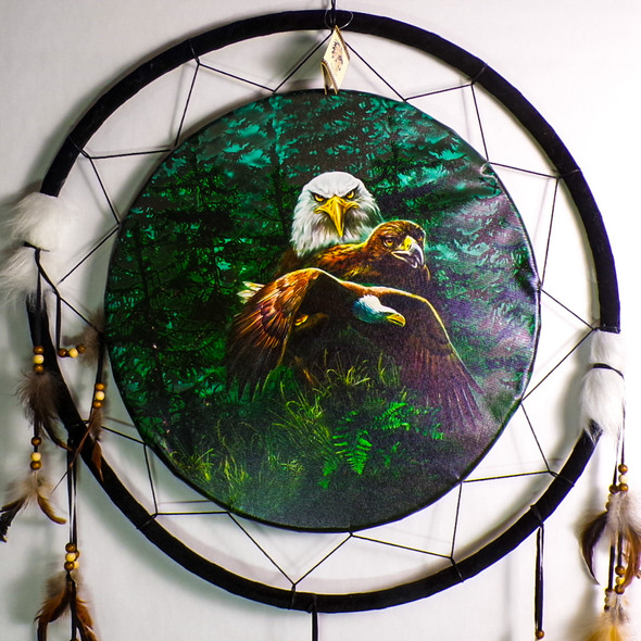 24" Dreamcatcher with Three Eagles