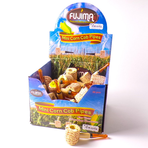Fujima Mini Corn Cob Pipes - 36ct Display