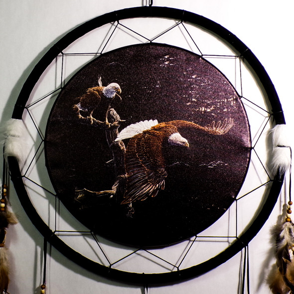 24" Dreamcatcher with Two Bald Eagles